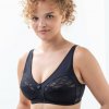 Spevňujúca podprsenka z čipky a úpletu, bez kostíc čierna 105 Blancheporte