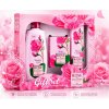 Rose of Bulgaria sprchový gél s ružovou vodou 330 ml + toaletné mydlo s ružou 100 g + krém na ruky s ružovou vodou 75 ml, pre ženy