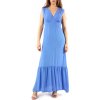 Crochè Dlhé šaty CR08414 Modrá