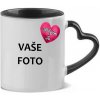 FOTOpošta HRNČEK S FOTKOU FAREBNÝ uško srdce RÁMIK MILUJEM ŤA Čierny 350 ml