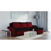 Rohová rozkladacia sedačka HARPER čierno-červená