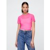 GAP Sieťované crop tričko Ružová S