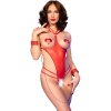 Chilirose - cr 4874 crotchless open bodysuit red s/m