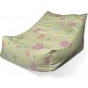 Sablio Sedací vak Lounge Kvetiny na žltej - 120 x 100 x 80 cm