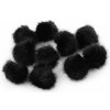 Kožušinový brmbolec s pútkom Ø3,5 cm - 10 ks 9 čierna