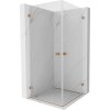 MEXEN/S - Lunar-B Duo sprchovací kút dvere krídlové 85 x 85, transparent, meď kartáčovaná 832-085L-085P-65-00
