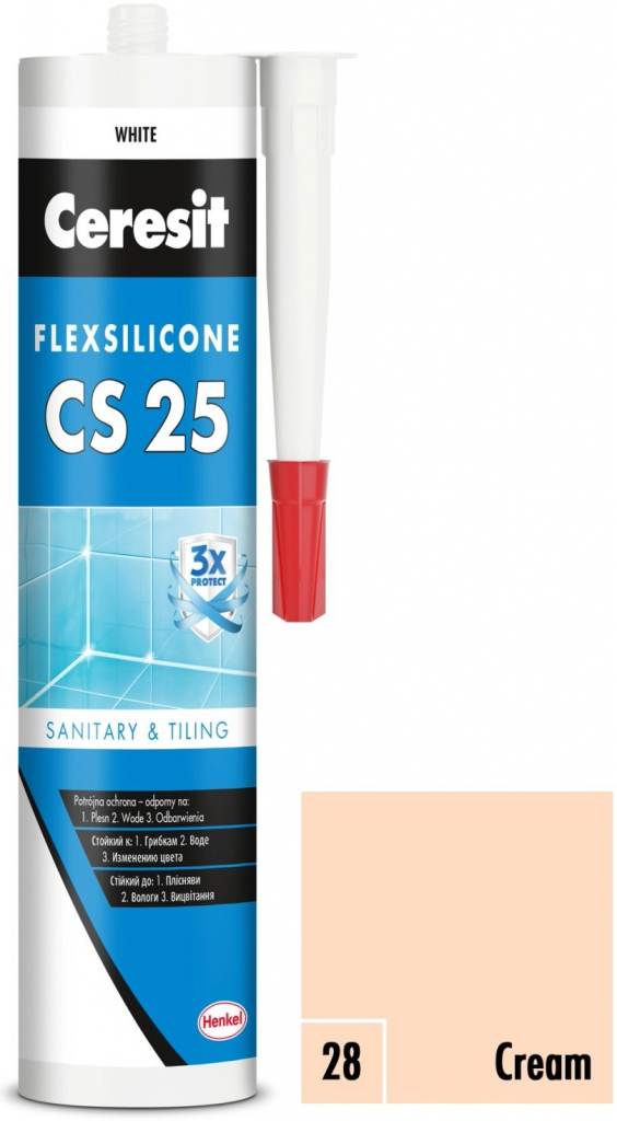 CERESIT CS 25 sanitárny silikón 280g cream