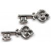 Prívesok kľúč 9x20 mm - platina s patinou (1000 ks)