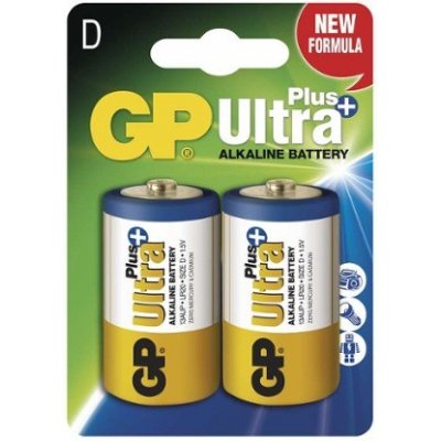 Batéria GP ultra alkalická PLUS D, 2ks/ Blister