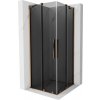 MEXEN/S - Velar Duo sprchovací kút, posuvné dvere 90 x 90, grafit, ružové zlato 871-090-090-42-60
