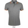 SOL'S | Pasadena Men, Pánske polo, sivá mel. - oranžová, S