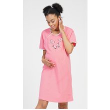 Dámska nočná košeľa materská Motýlikovia lososová