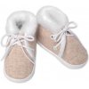 Dojčenské capáčky/topánočky na šnurovanie s kožúškom, Baby Nellys, bežové