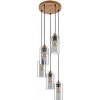 RABALUX 72125 Tanno závesné svietidlo 5xE27 D250mm imitácia dreva, dymová