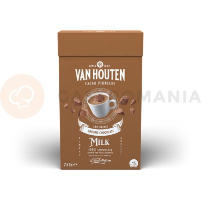 Van Houten horúca čokoláda v prášku mliečna 100%, 0,75 kg