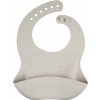 CANPOL Babies Silikónový podbradník s vreckom DOTS GREY 4m+