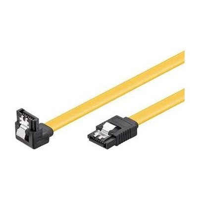 PremiumCord 0,3m SATA 3.0 datový kabel, 6GBs, kov.západka, 90° kfsa-15-03