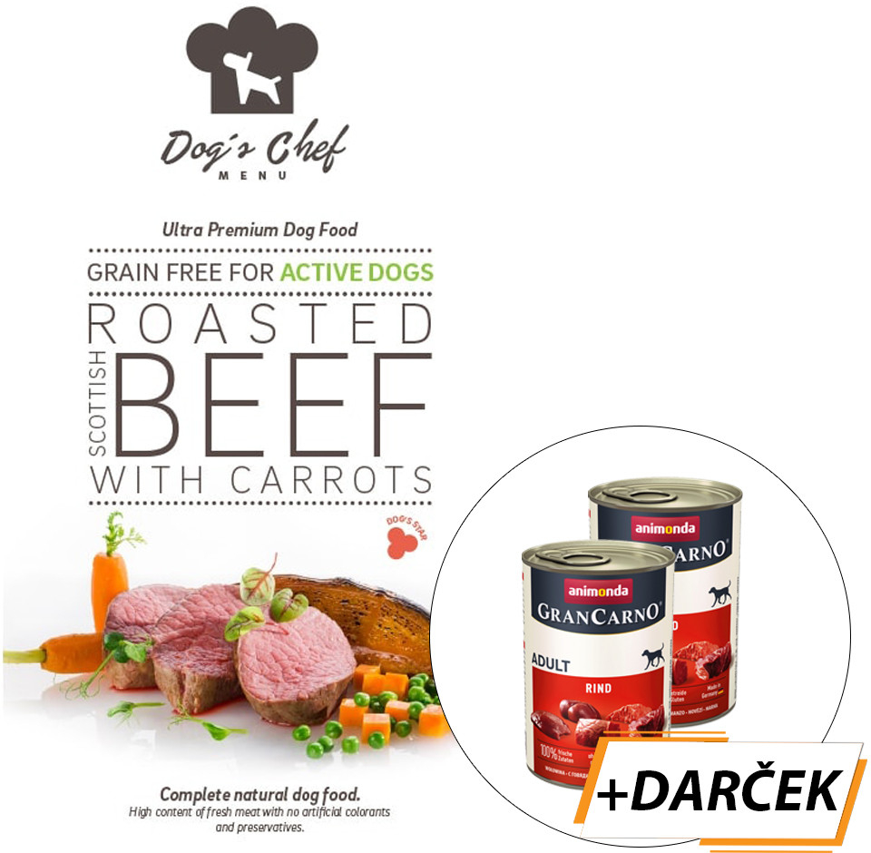 Dog´s Chef Roasted Scottish Beef with Carrots Active Dogs 12 kg