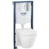 Grohe Solido - Set predstenovej inštalácie, klozetu Euro Ceramic, dosky SoftClose a tlačidla Arena Cosmopolitan, Triple Vortex, chróm 102514SH00