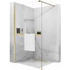 Rea Aero Brush, sprchová zástena typu Walk-in 90x195 cm + polica a držiak na uteráky EVO, zlatá matná, KPL-09133