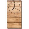 Sklenené hodiny vertikálne Béžové drevené panely 30x60 cm