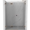 Mexen Lunar-F L skladacie sprchové dvere ľavé 140 cm, transparentné, ružové zlato - 836SL-140-050-60-00-L