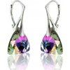 Strieborné náušnice Triangle - Swarovski elements fialové Vitrail Light 12mm