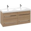 Villeroy & Boch Avento skrinka 118x45.2x51.4 cm závesná kúpeľňová skrinka pod umývadlo dub A89300VJ