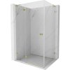 Mexen Lunar L, sprchová kabína s ľavým sklopením 85 x 80 cm, priehľadná, zlatá - 834L-085-080-50-00-L