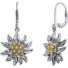 CRYSTalp Třpytivé stříbrné náušnice Protěž s krystaly 40552.S