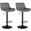 Sada 2 barových stoličiek Minosa velvet, tmavosivá