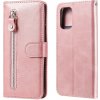 Peňaženkové kožené puzdro Calf Zipper na Xiaomi Redmi Note 10/10S - Ružovo zlatá