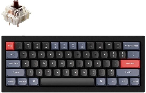 Keychron Q4 QMK TKL Carbon Black Gateron G Pro Mechanical Q4-C3