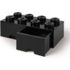 LEGO® úložný box so šuplíkmi 250x500x180mm čierny