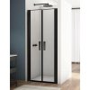 RONAL DIVERA BLACK D22T2 ATYP 90 - 120cm dvere do niky alebo do kombinácie / sprchový kút rohový, profil čierny matný - 07 – sklo číre