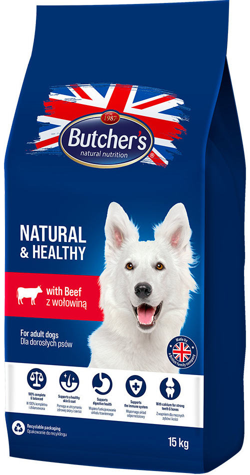 Butcher\'s Natural&Healthy DogDry s hovädzím mäsom 15 kg