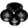 BERGE LED stropný závesný luster 3xE27 - nastaviteľný - drevený - čierny