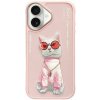 Zadný kryt NIMMY case GLASSES COOL CAT pre Apple iPhone 16, ružová
