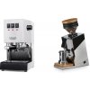 Gaggia New Classic E24, white + Eureka Mignon Single Dose, Chrome & Oak
