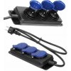 Orno Prodlužovací kabel do dílny s ochranou proti stříkající vodě IP44, 3 zásuvky 2P+Z IP44, gumový kabel, H05RR-F 3x1,5 mm2, délka 3 m