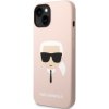 Silikónové puzdro Karl Lagerfeld na Apple iPhone 14 Plus KLHCP14MSLKHLP Liquid Silicone Karl Head ružové