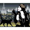ZUTY Maľovanie podľa čísel - ŽENA S ČIERNOU MAČKOU V PARÍŽI Rámovanie: vypnuté plátno na rám, Rozmer: 40x50 cm