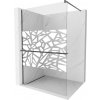 MEXEN/S - Kioto+ Sprchová zástena s poličkou WALK-IN 90 x 200 cm, biela vzor, grafit kartáčovaná 800-090-121-66-85