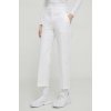 Nohavice Tommy Hilfiger dámske,biela farba,rovné,vysoký pás,WW0WW40504 40