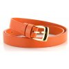 Dámsky kožený opasok oranžový so sponou v zlatej farbe 202Z-08 - 100