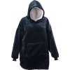 Mikinová deka čierna Oversized Hoodie dark blue 70x50x87 cm