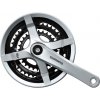 Shimano kľuky súprava TY 501 48/38/28 zubov 170 mm strieborná FC-TY501 4hran 6/7/8-st s ochranným krytom prevodníka