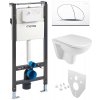 Mereo WC set - Rimless WC oblé, modul pre sadrokartón, biele oválne tlačidlo