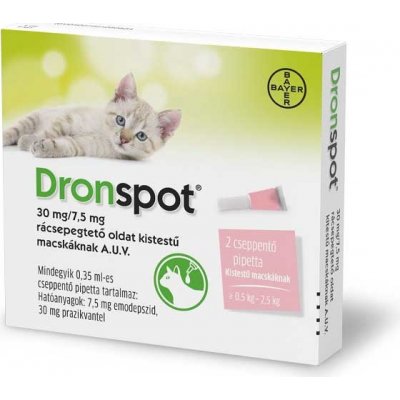 Dronspot spot-on Cat 30 / 7,5 mg 2 x 0,35 ml od 13,79 € - Heureka.sk