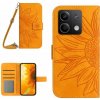Peňaženkové kožené puzdro Sun Flower na Xiaomi Redmi Note 13 4G - Žltá